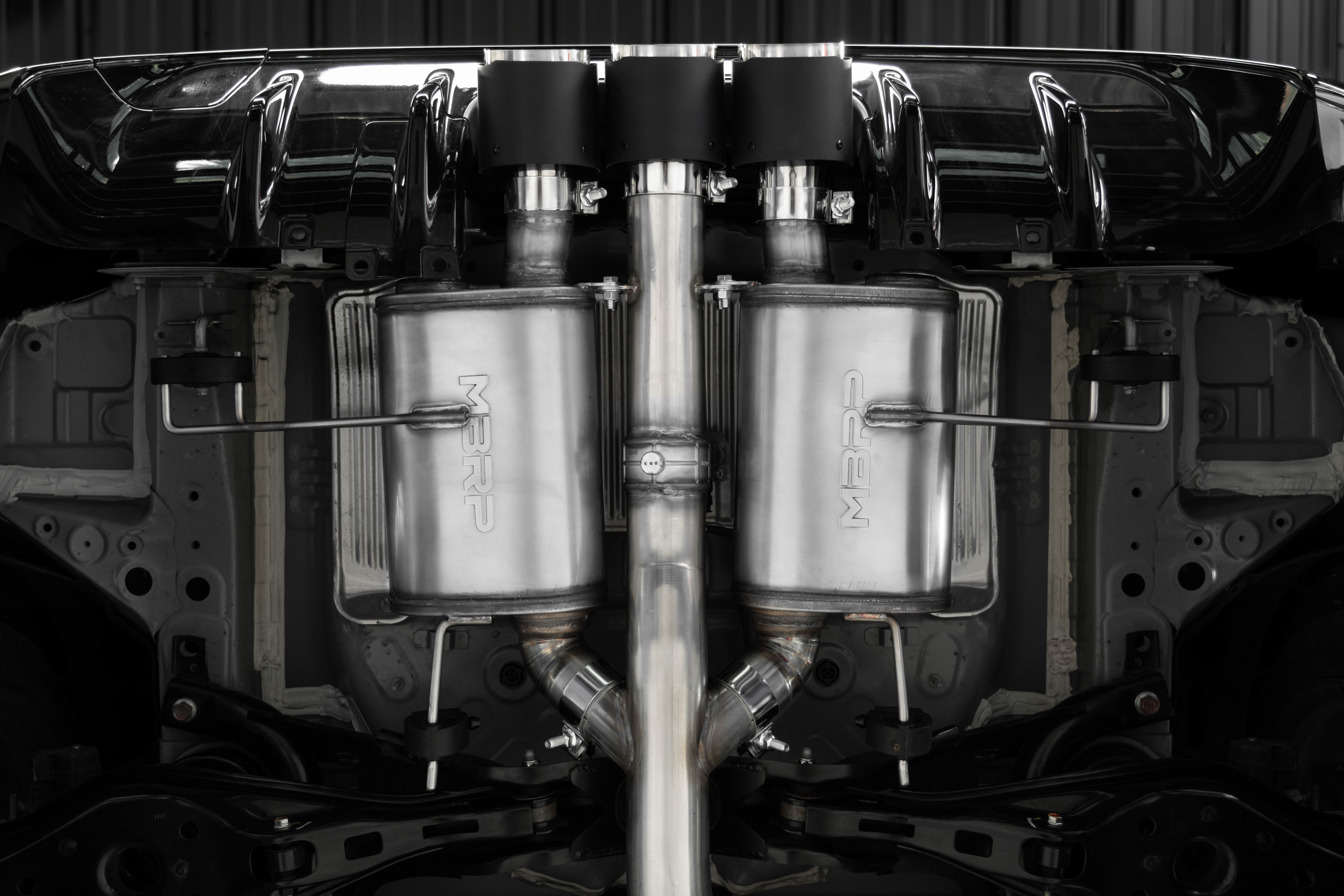 MBRP Exhaust 3\" Cat Back, Triple Rear Exit, T304, CF Tips